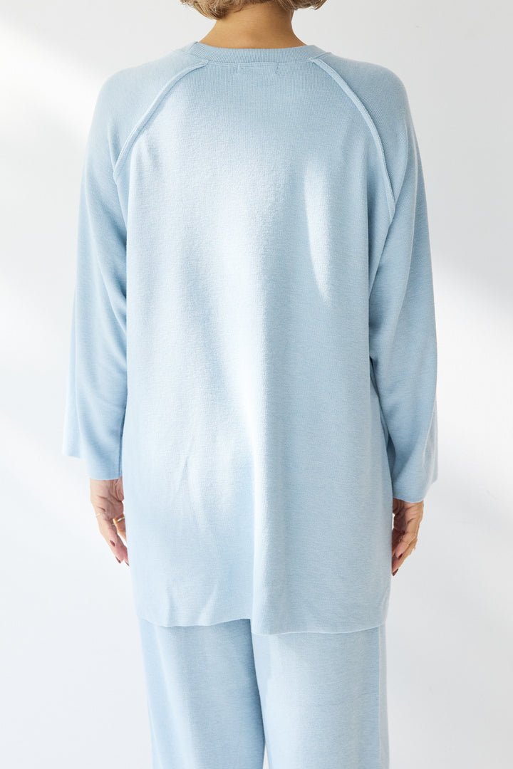 [SET]ラグランスリーブニットソーセットアップ+シルキーエリュール レースキャミソール(2set)