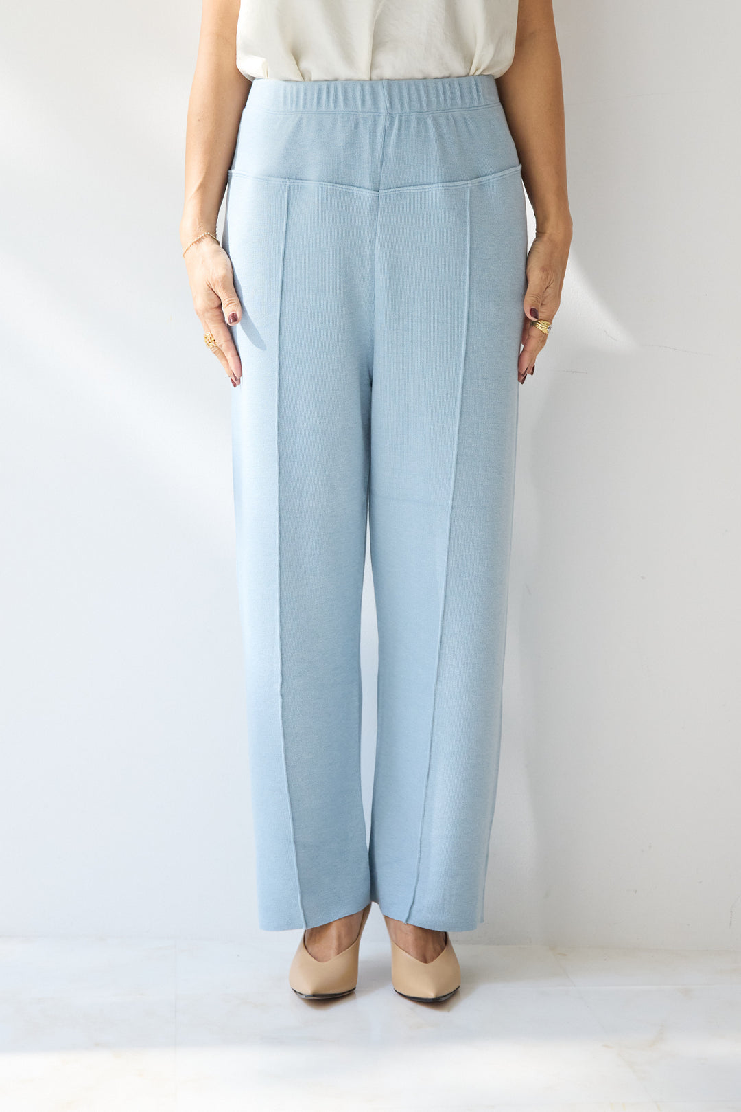 [SET]ラグランスリーブニットソーセットアップ+シルキーエリュール レースキャミソール(2set)