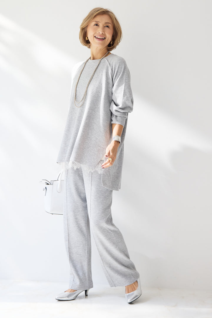 ラグランスリーブニットソーセットアップ