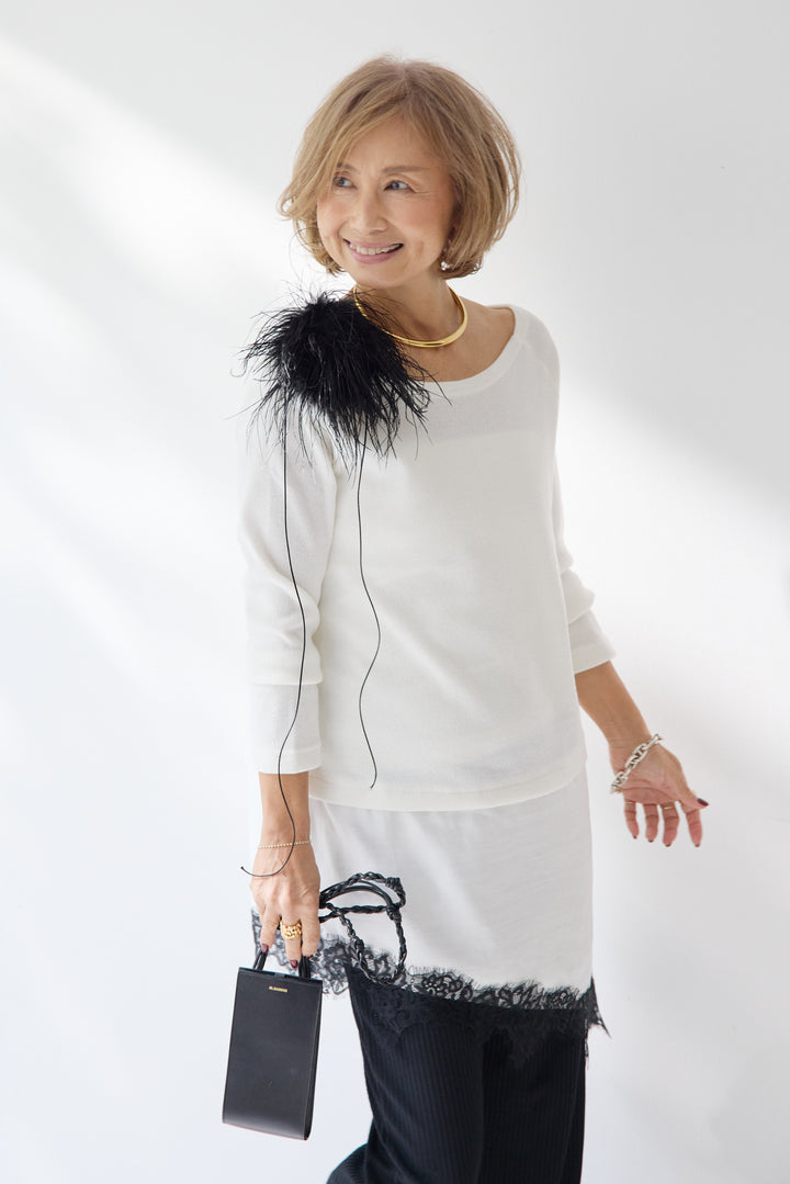 ボリュームマラボーファー コサージュ