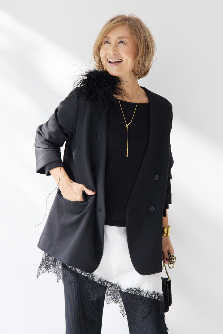 ボリュームマラボーファー コサージュ