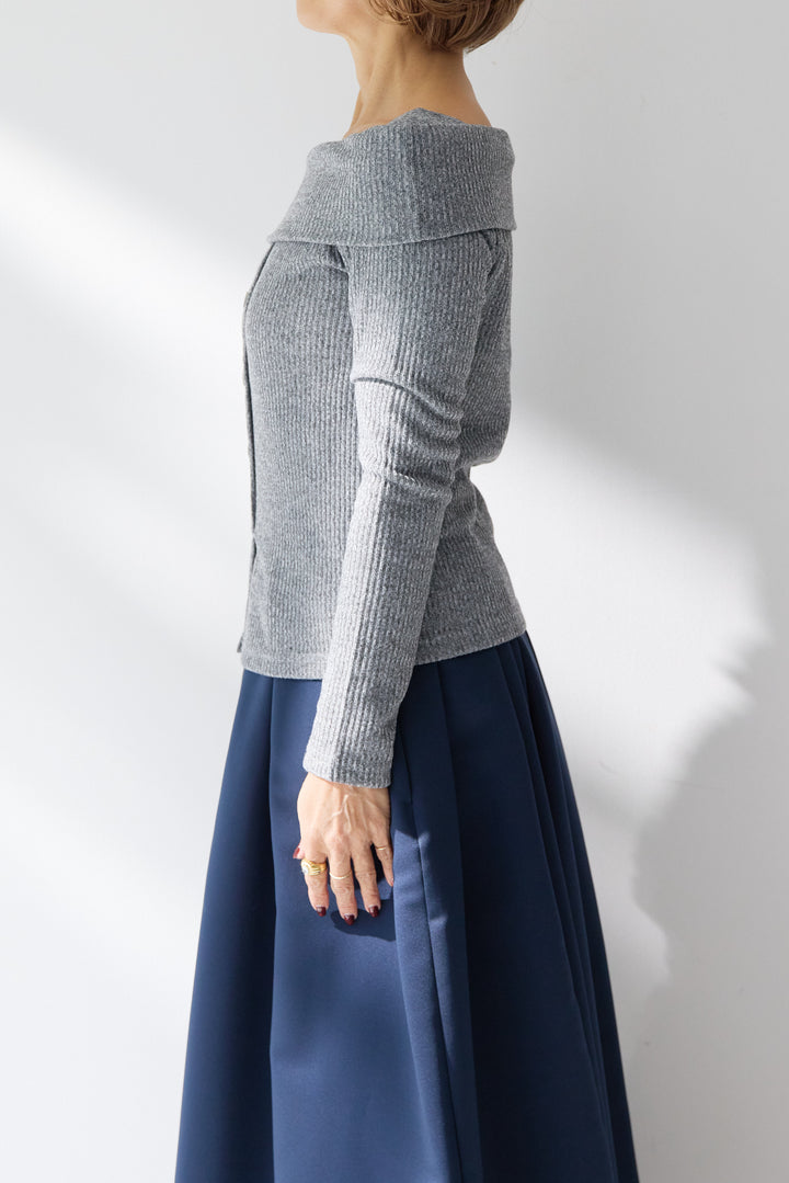 裏起毛オフショルリブカット