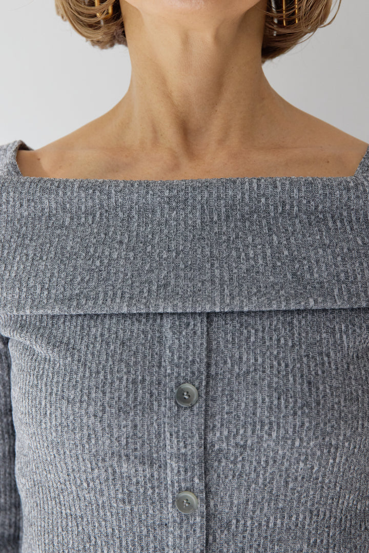 裏起毛オフショルリブカット