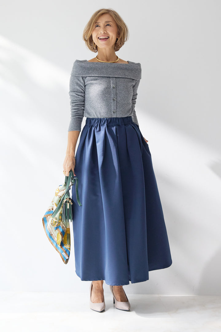 裏起毛オフショルリブカット