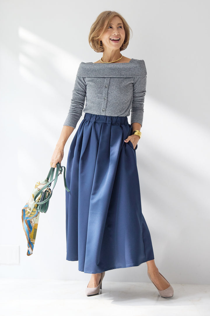 裏起毛オフショルリブカット