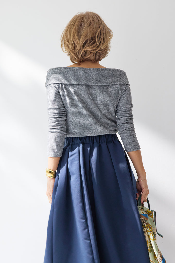 裏起毛オフショルリブカット