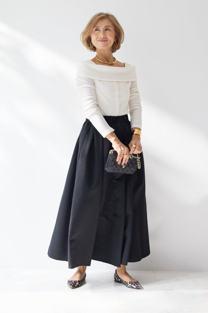 裏起毛オフショルリブカット