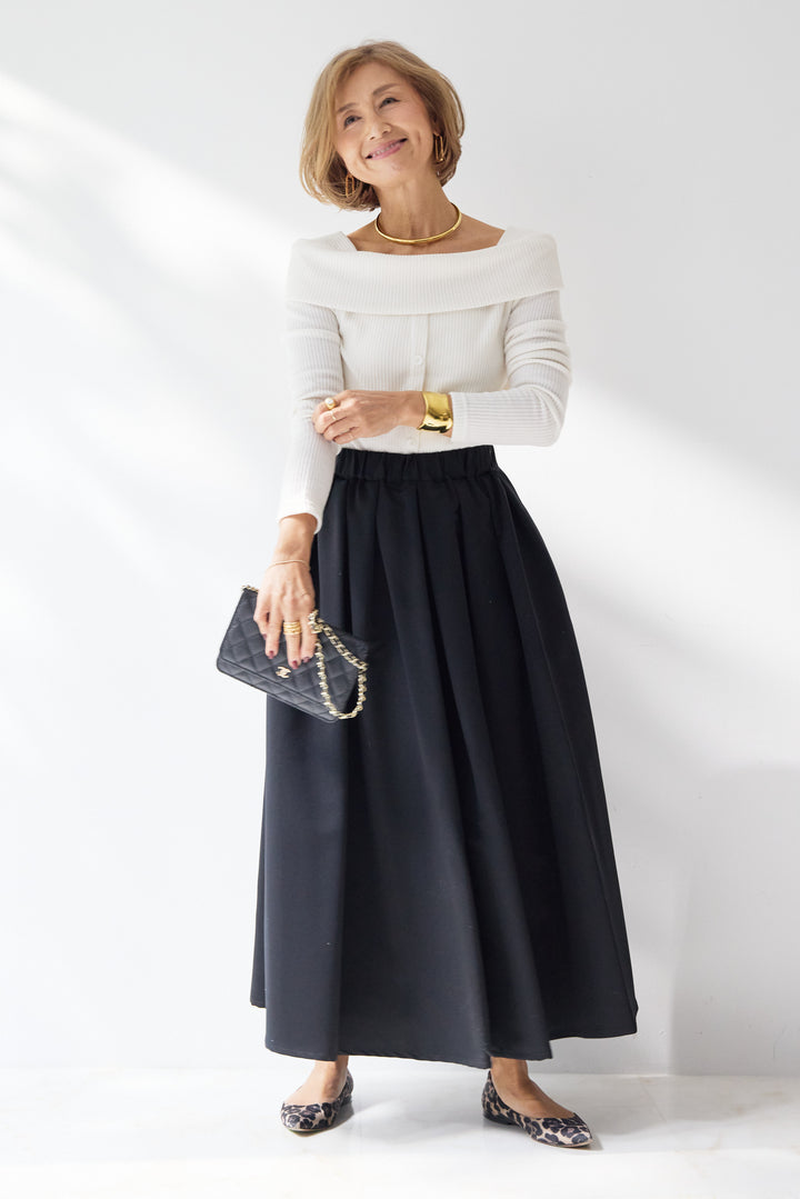 裏起毛オフショルリブカット