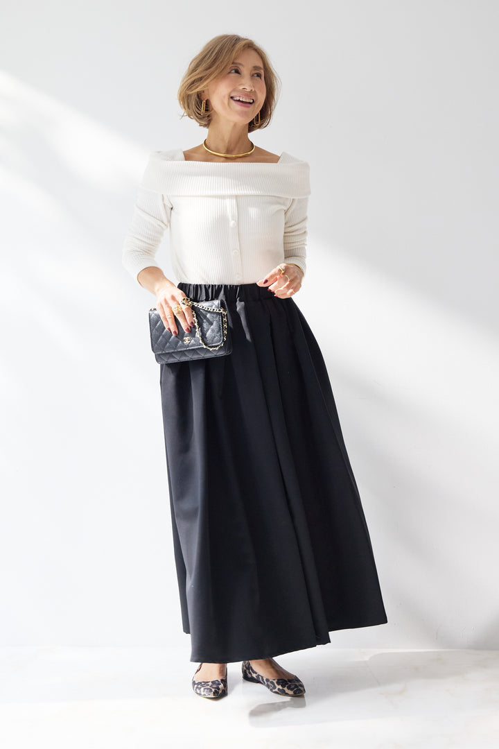 裏起毛オフショルリブカット