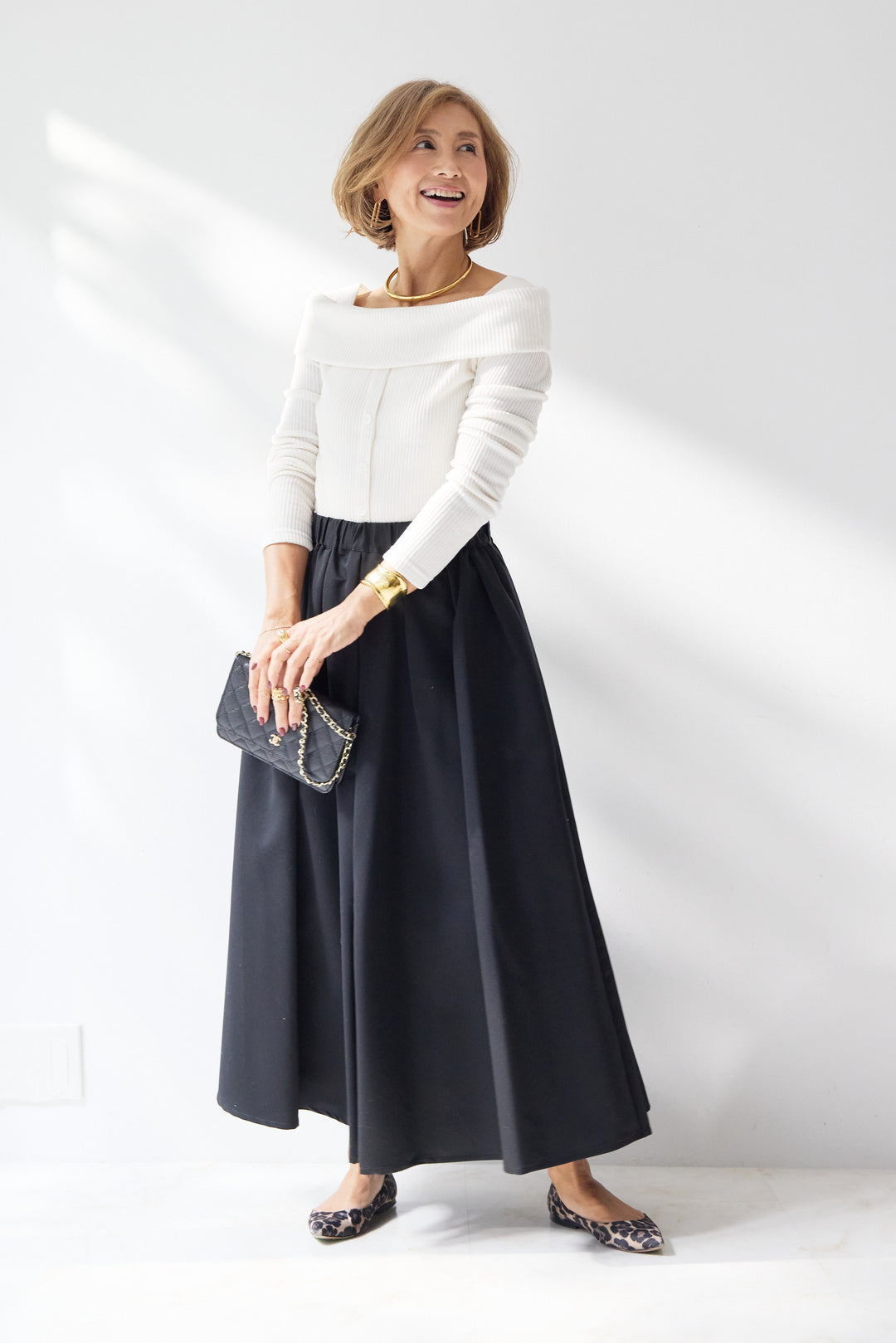 裏起毛オフショルリブカット