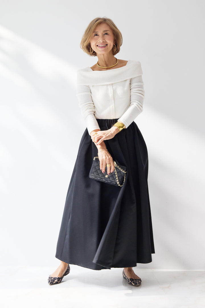 裏起毛オフショルリブカット