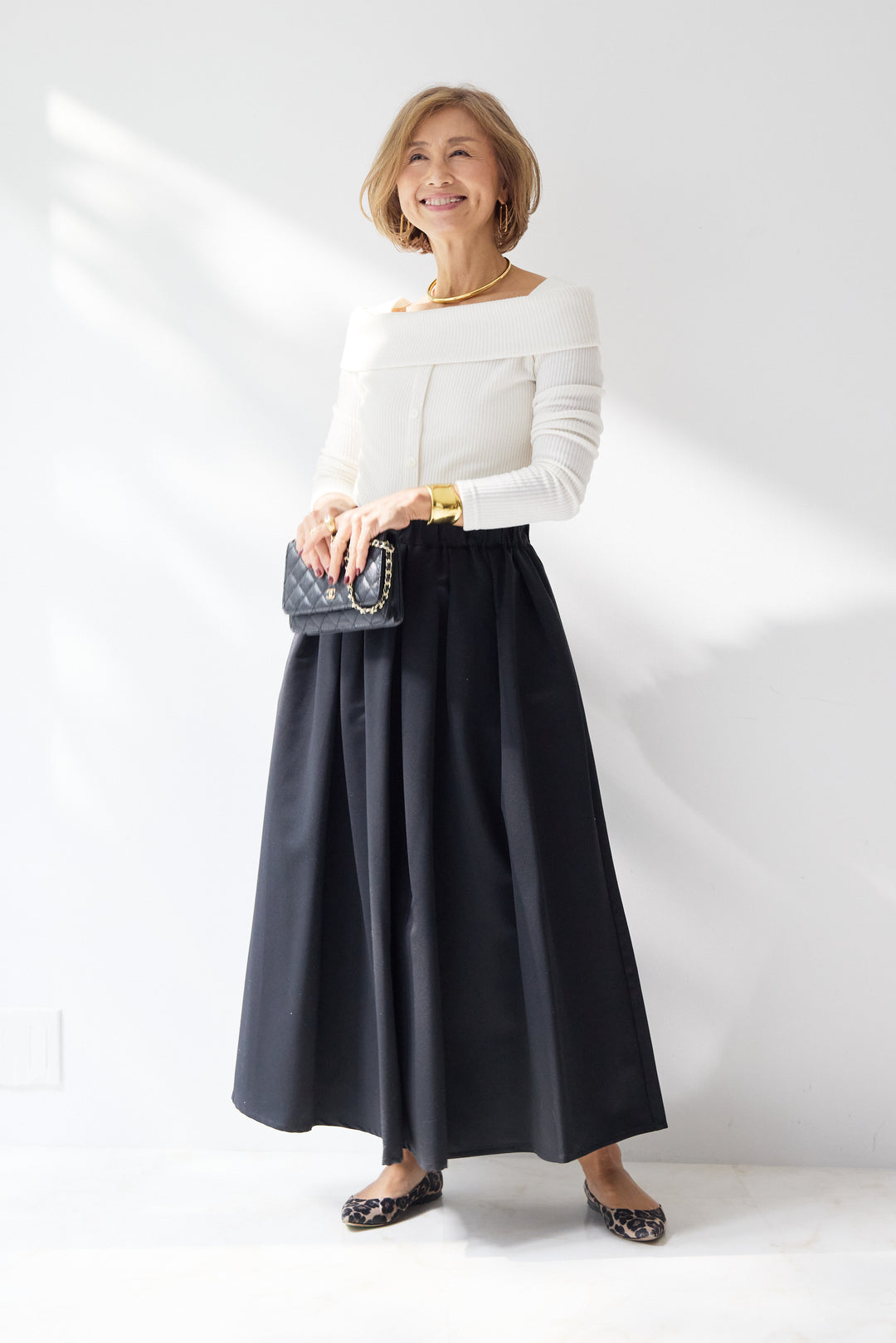 裏起毛オフショルリブカット