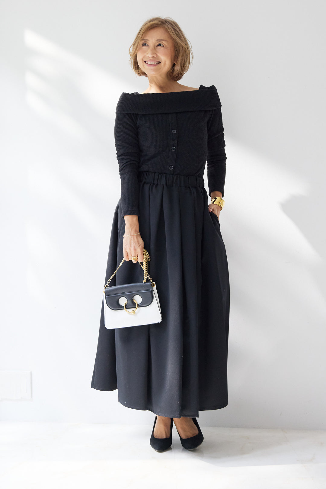 裏起毛オフショルリブカット