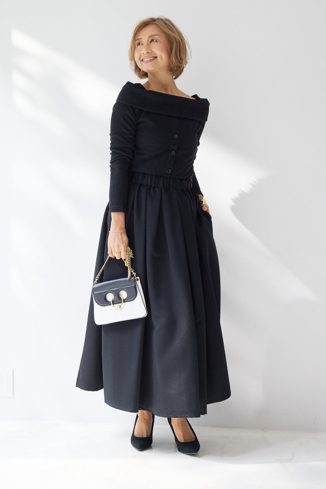 裏起毛オフショルリブカット