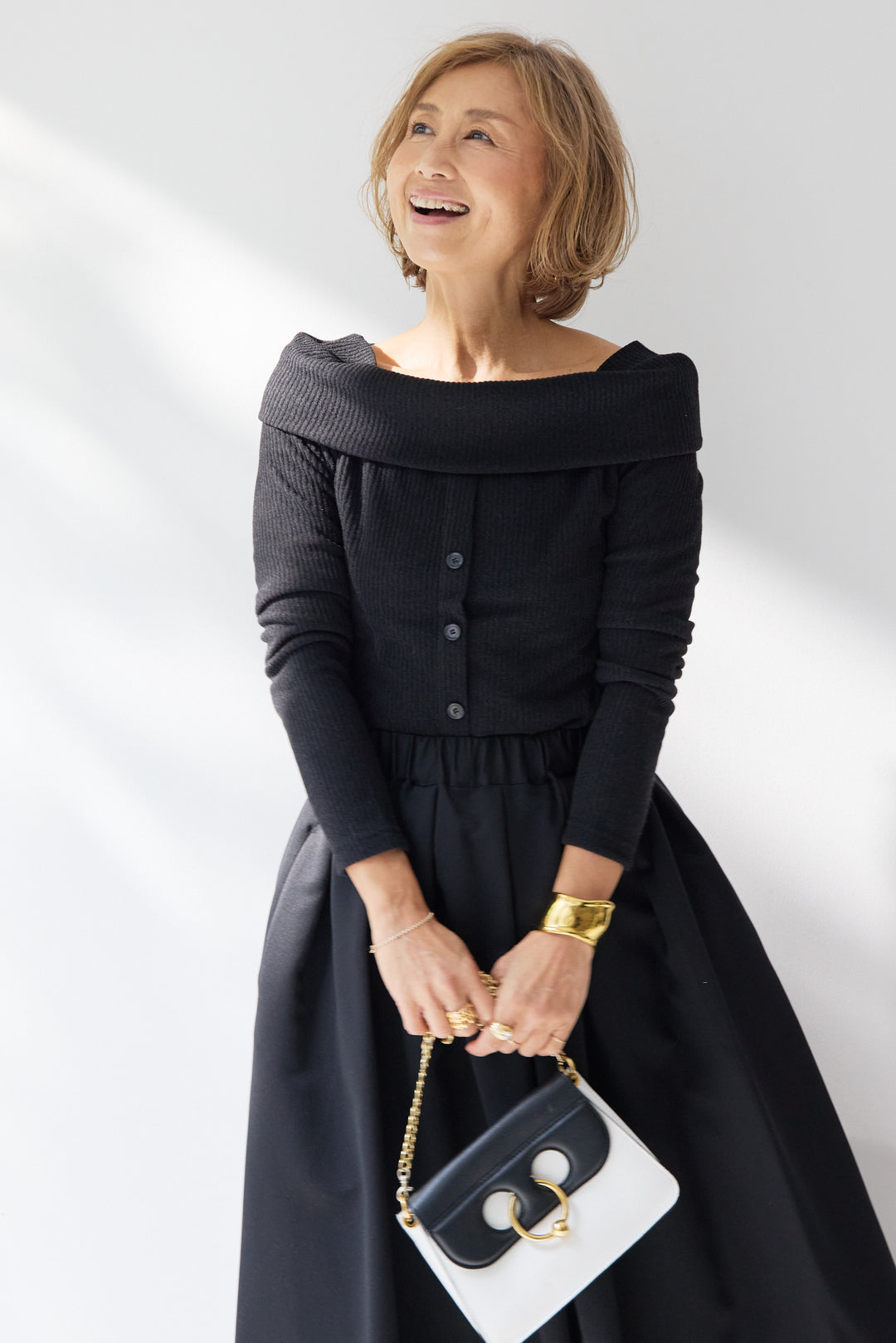 裏起毛オフショルリブカット