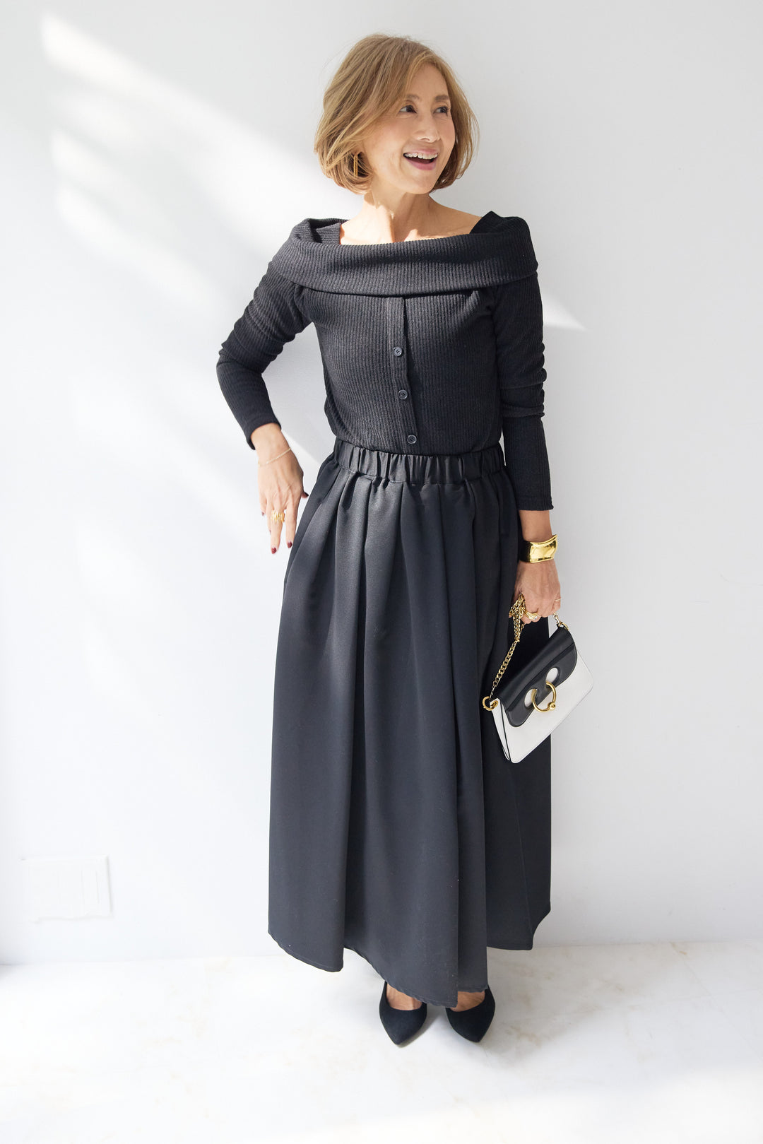 裏起毛オフショルリブカット