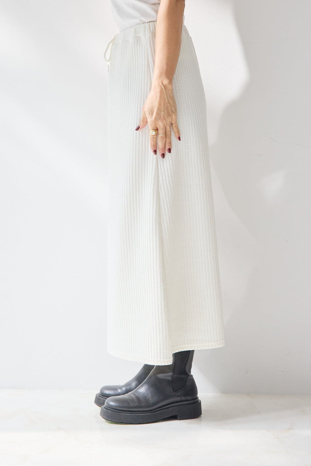 [SET]ソフトリブ フーディー+スカートセット+シルキーエリュール レースキャミソール(2set)