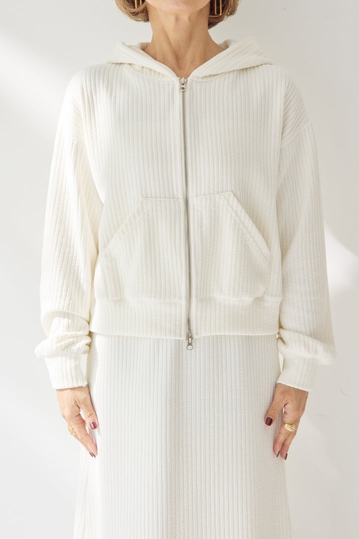 [SET]ソフトリブ フーディー+スカートセット+シルキーエリュール レースキャミソール(2set)