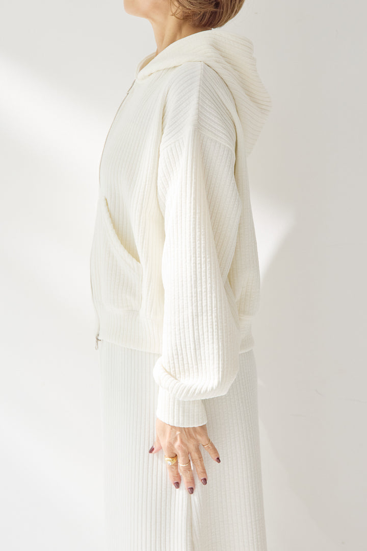 [SET]ソフトリブ フーディー+スカートセット+シルキーエリュール レースキャミソール(2set)