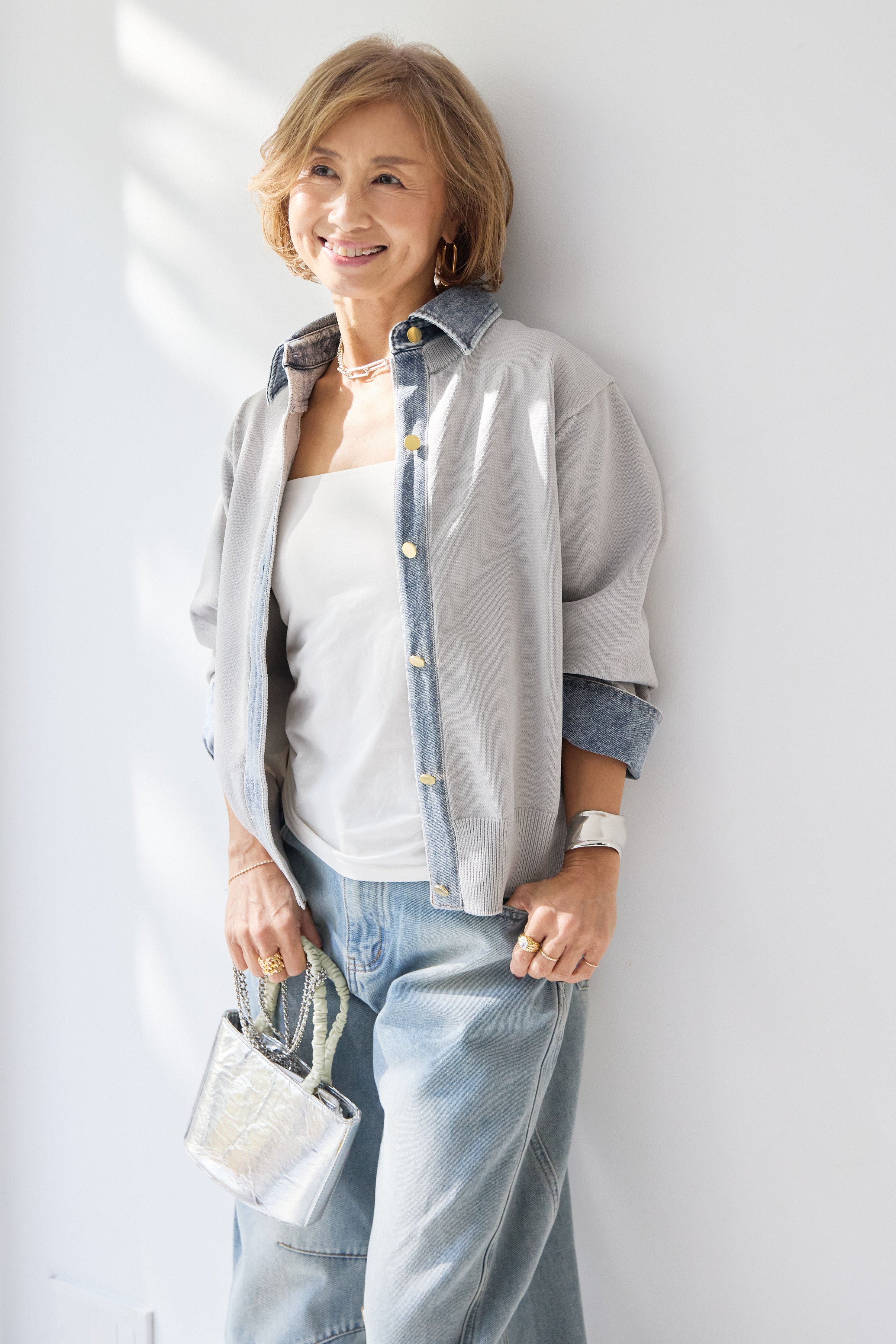 スポンディッシュニット×デニムシャツ – plusotoha