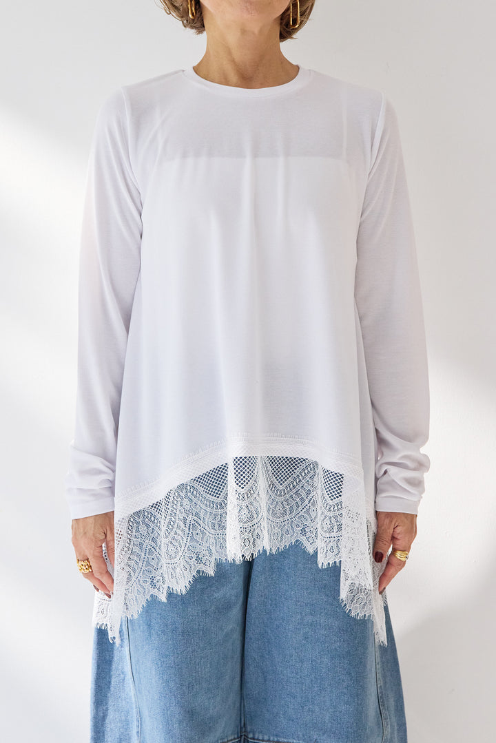 レース切替カットソー