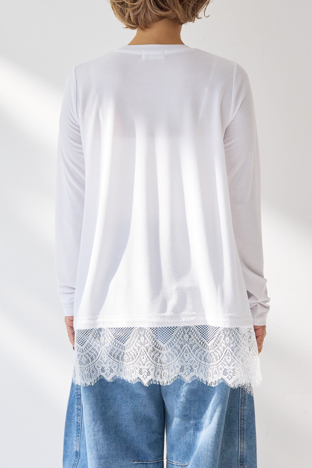 レース切替カットソー