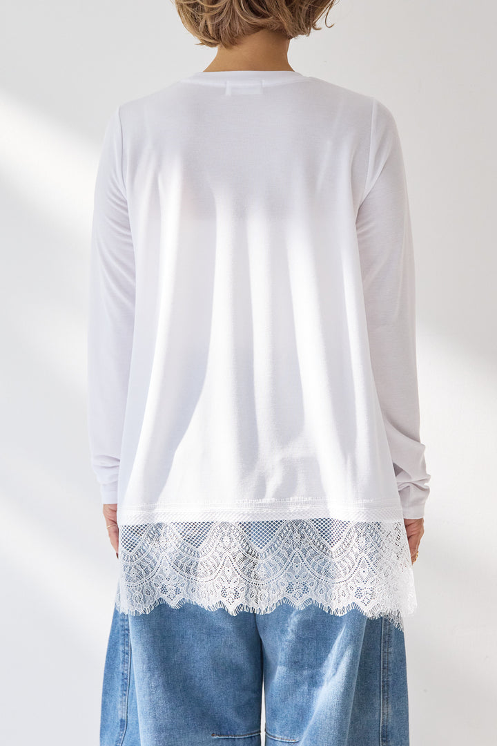 レース切替カットソー