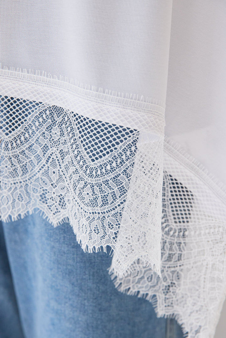 レース切替カットソー