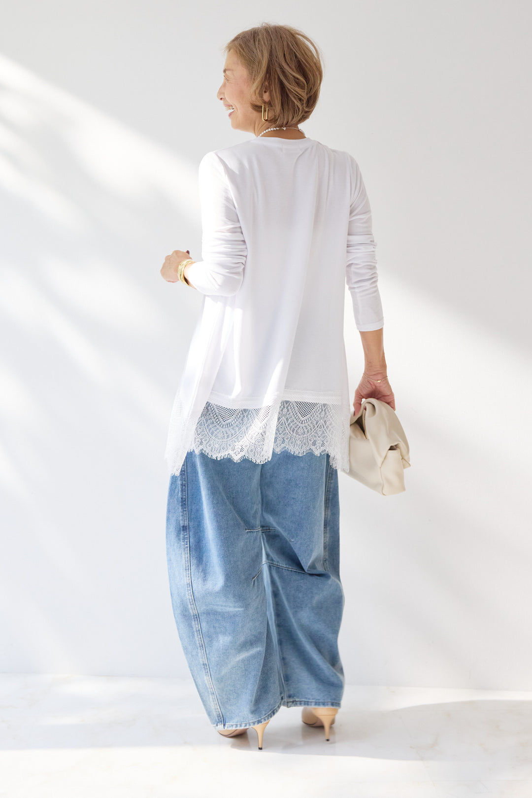 レース切替カットソー