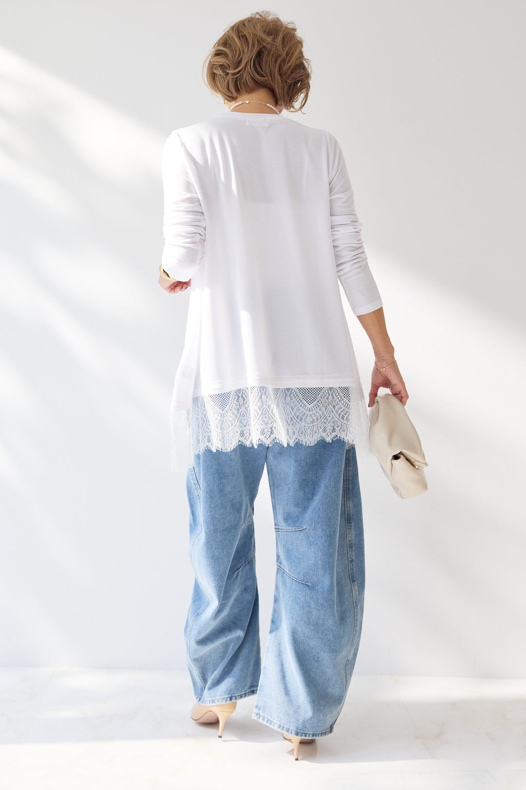 レース切替カットソー