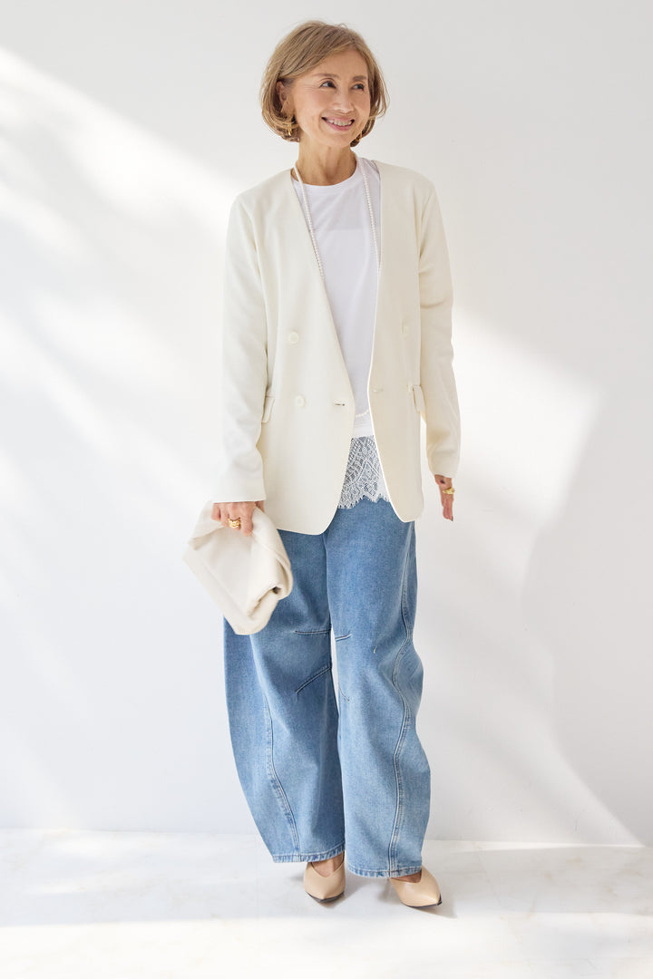 レース切替カットソー