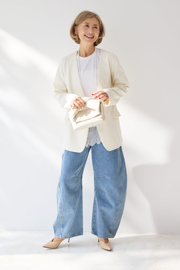 レース切替カットソー