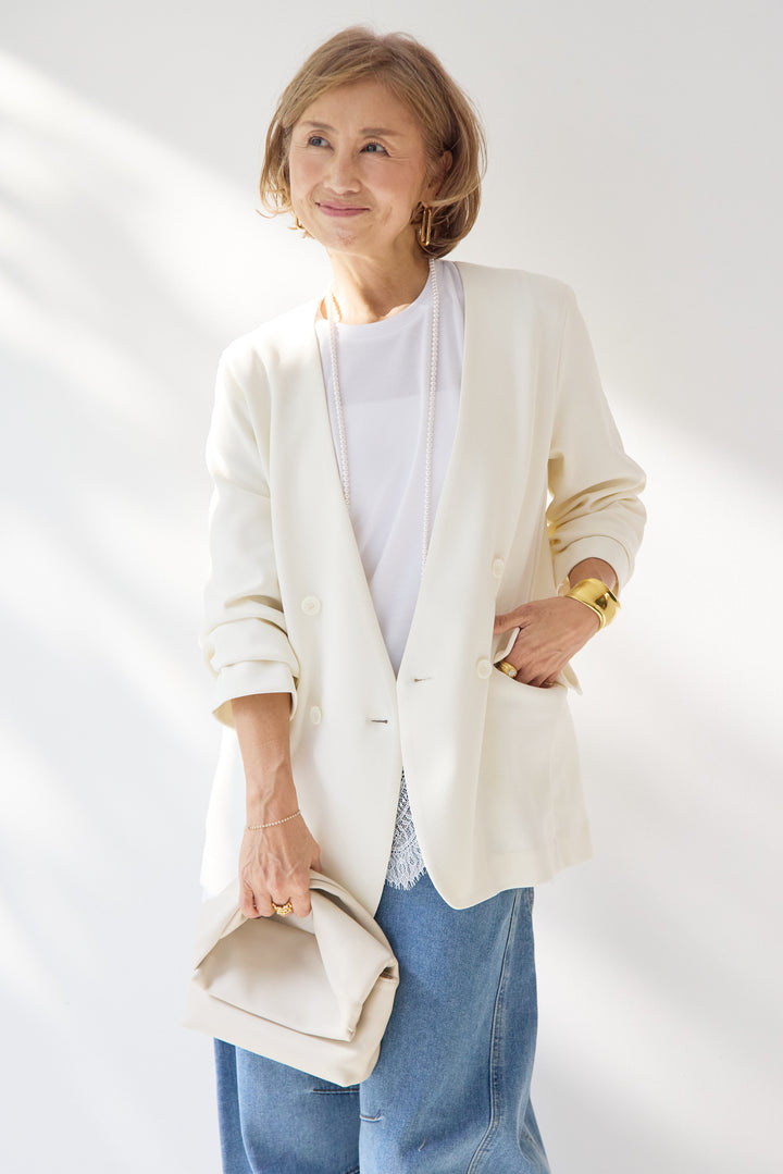 レース切替カットソー