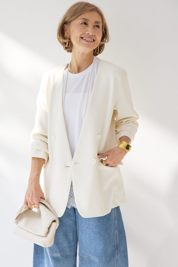 レース切替カットソー