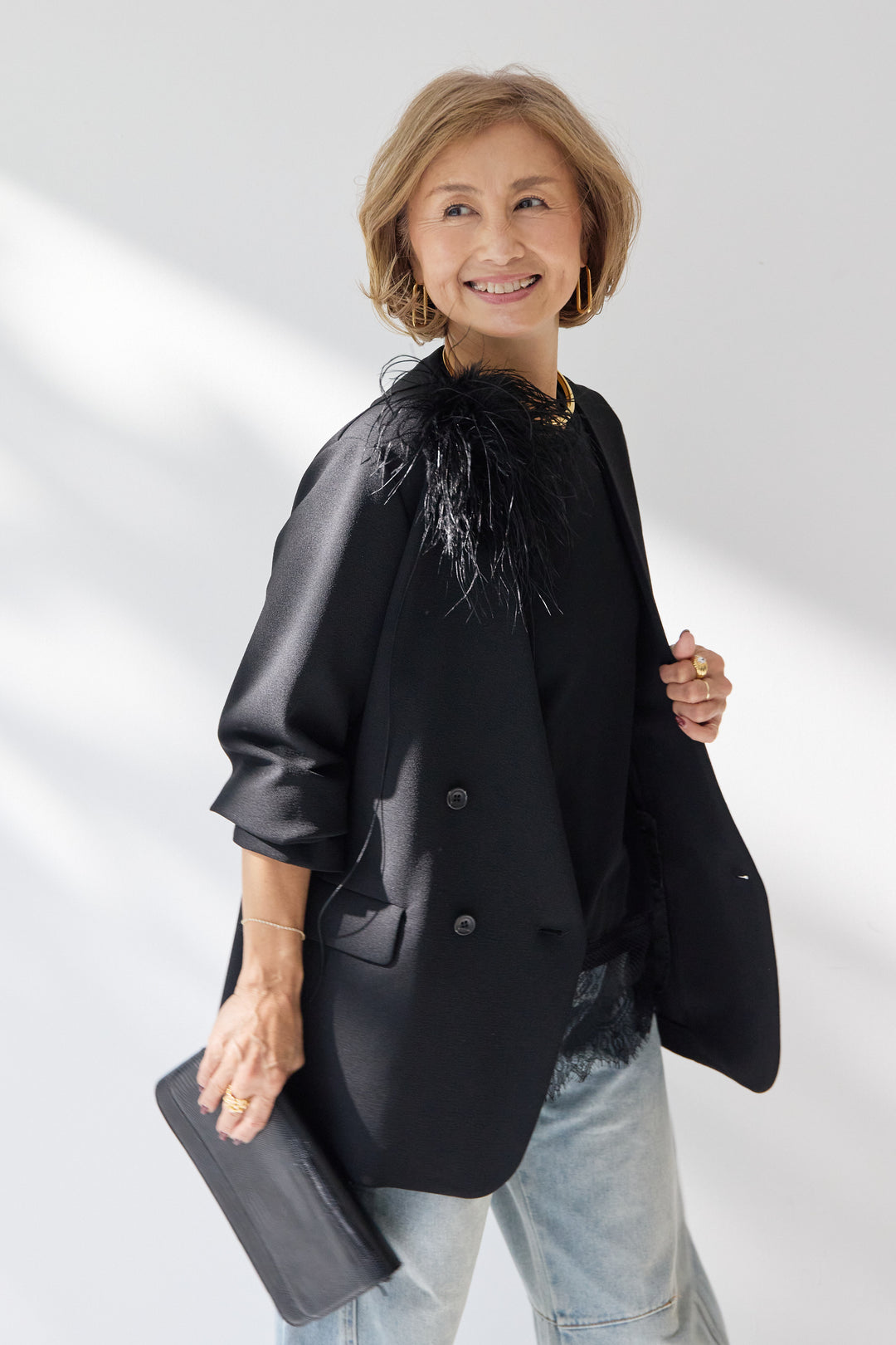 レース切替カットソー