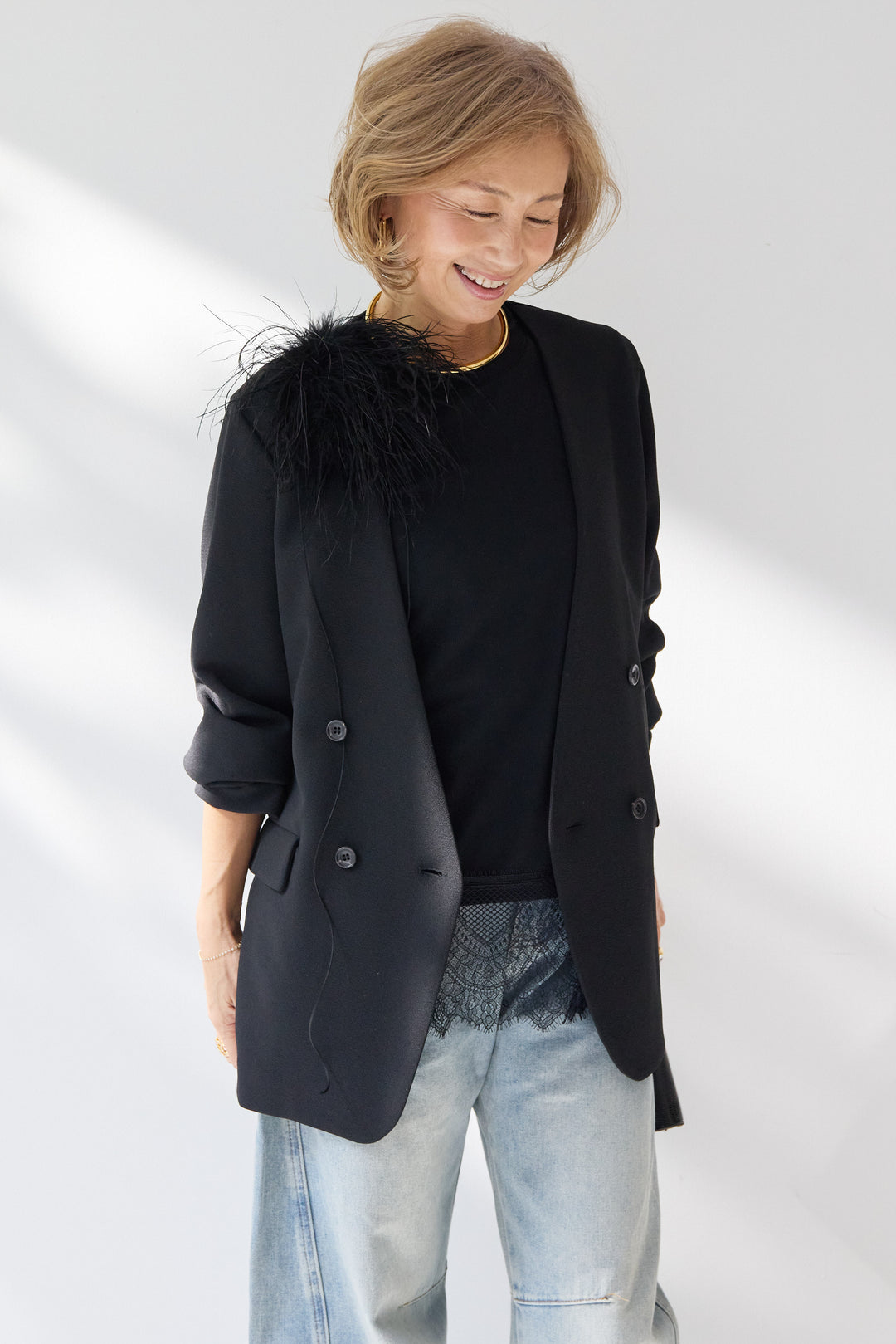 ボリュームマラボーファー コサージュ