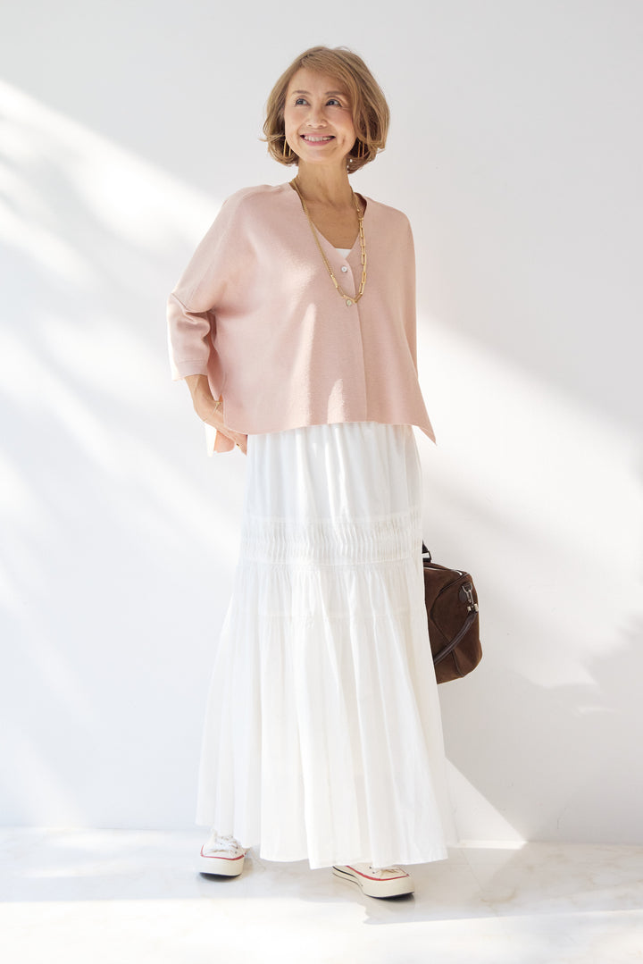 キャンブリックタックギャザースカート