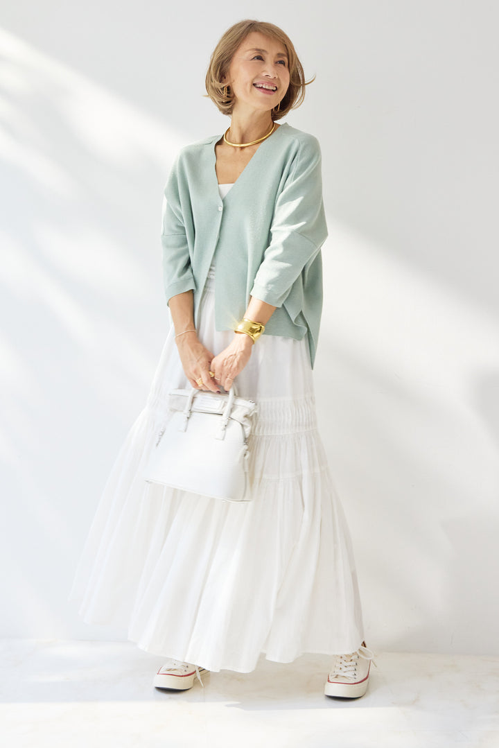 キャンブリックタックギャザースカート