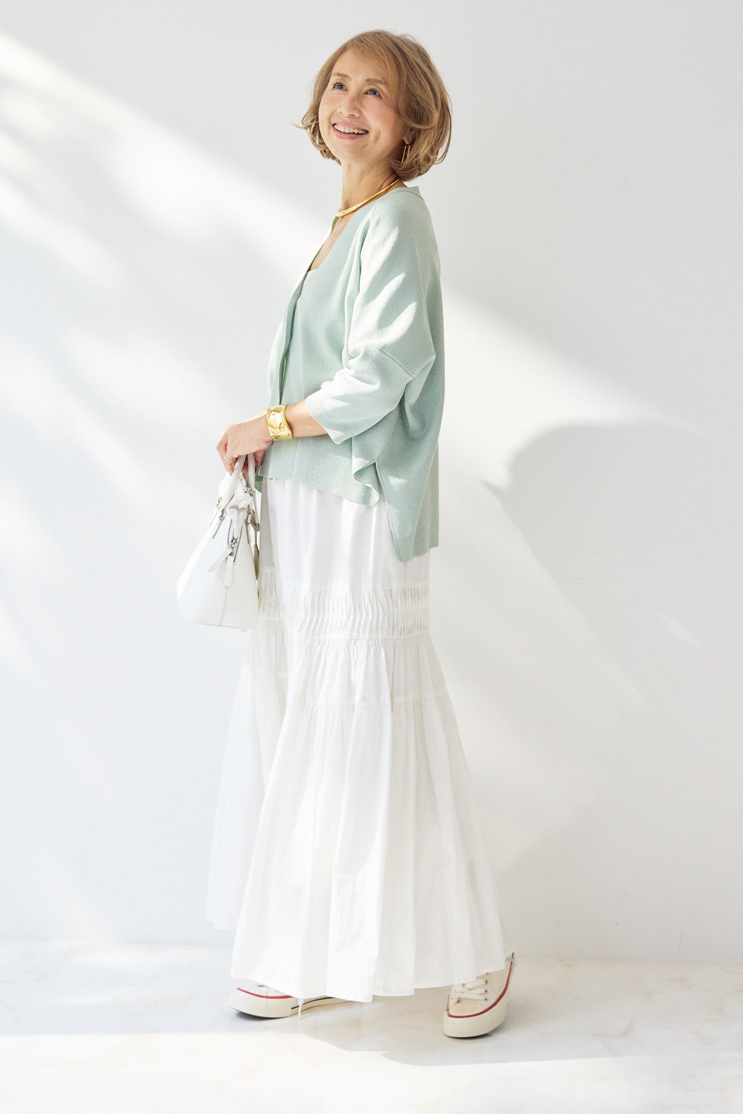 キャンブリックタックギャザースカート