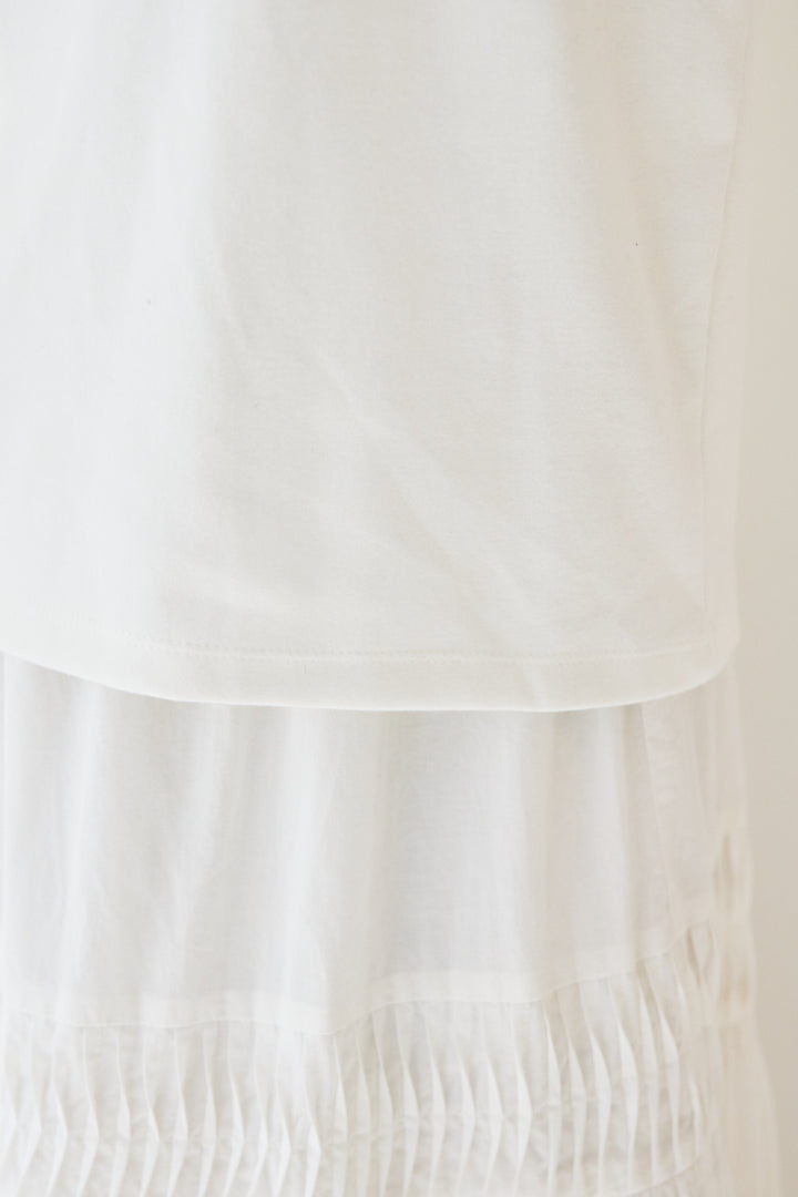 [SET]MAIRE フロッキーロゴTシャツ+キャンブリックタックギャザースカート(2set)