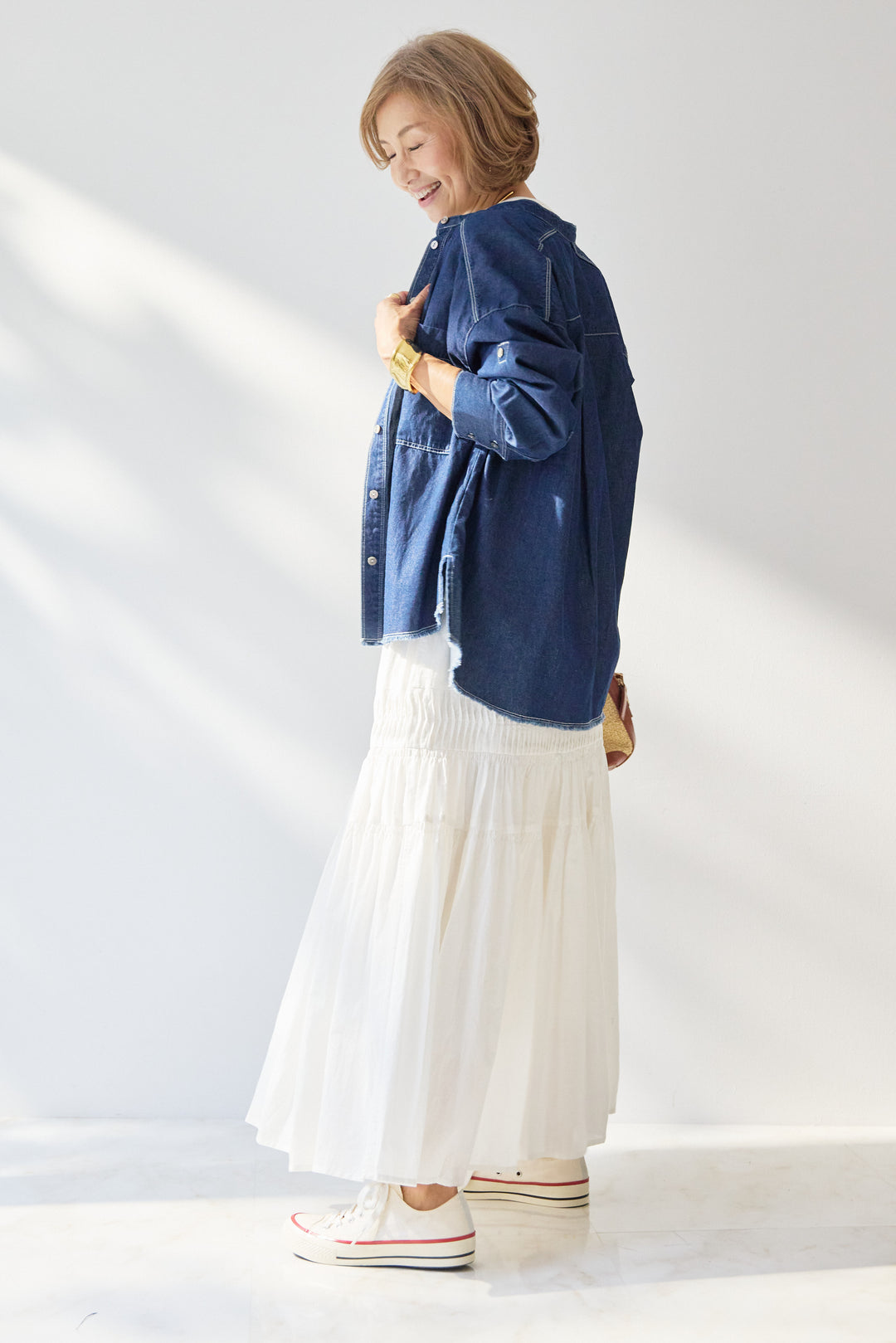 キャンブリックタックギャザースカート