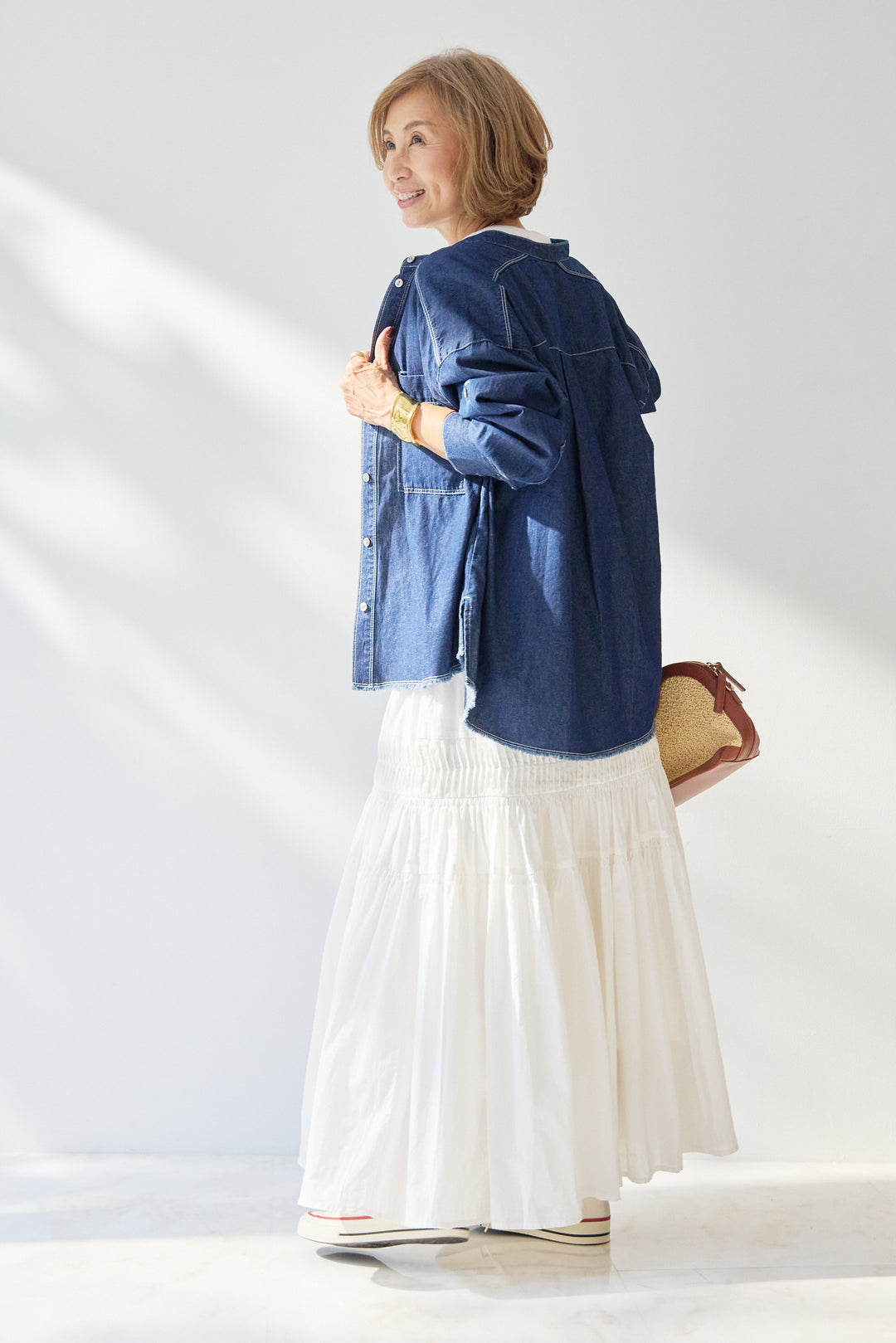 キャンブリックタックギャザースカート