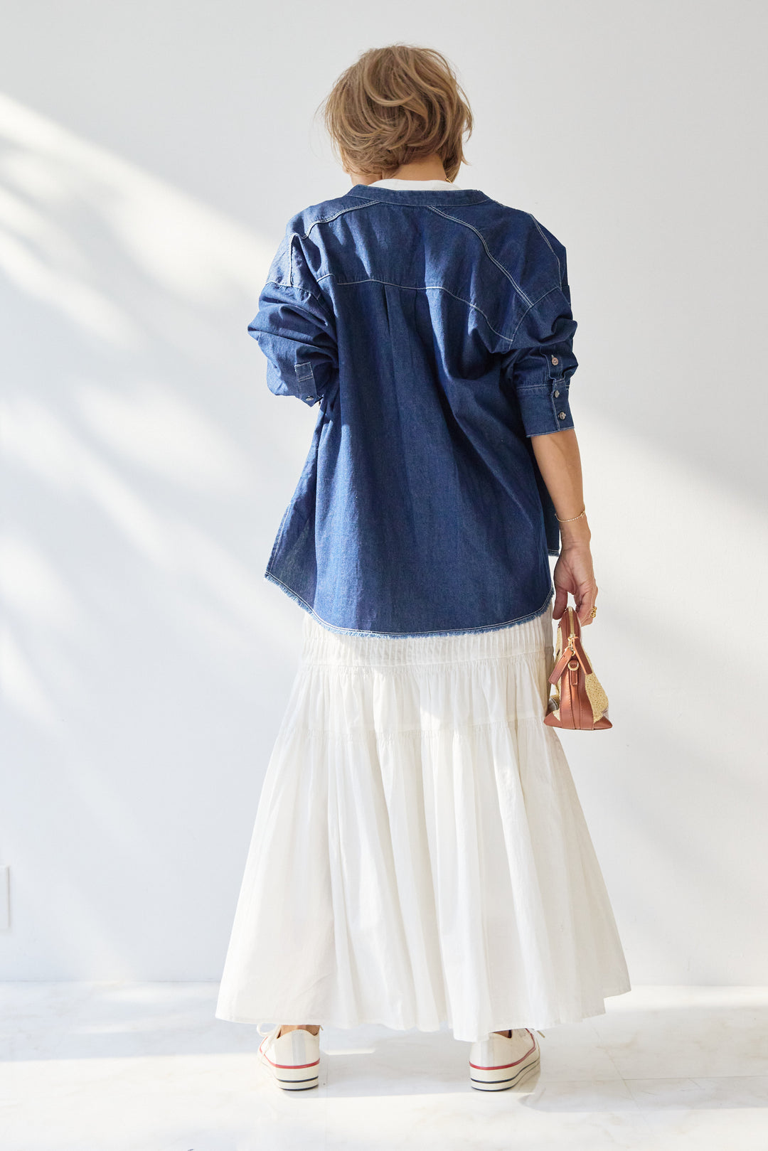 キャンブリックタックギャザースカート