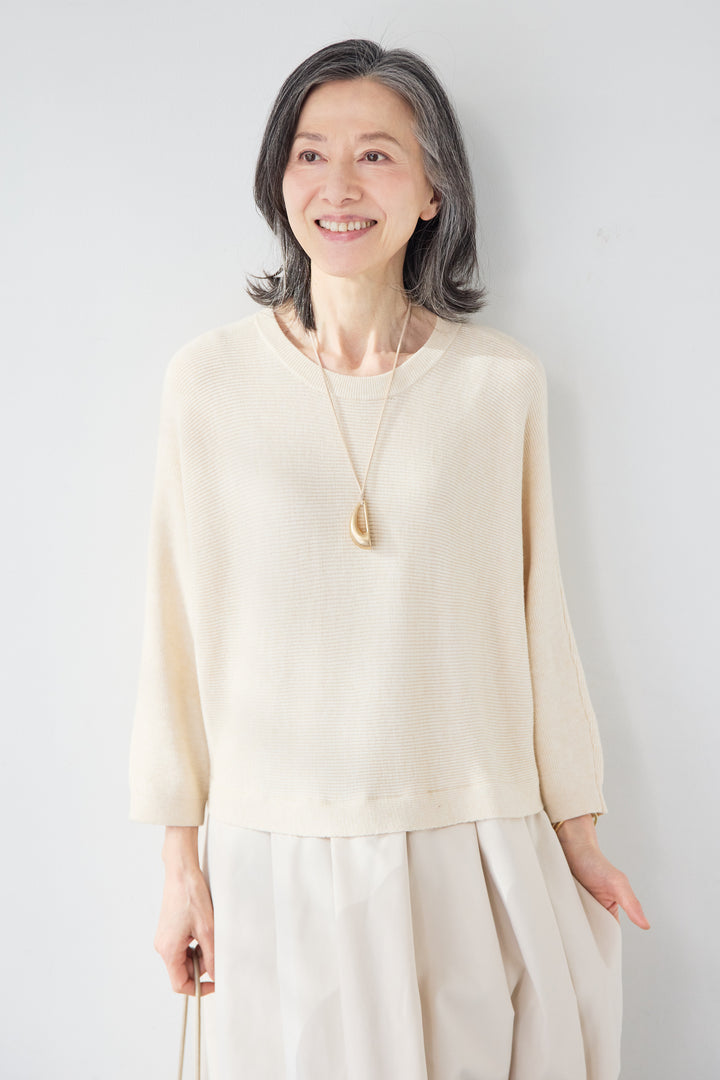 レイヤード風・異素材ドッキングラインワンピース