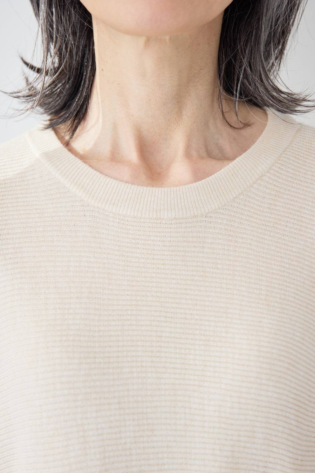 レイヤード風・異素材ドッキングラインワンピース