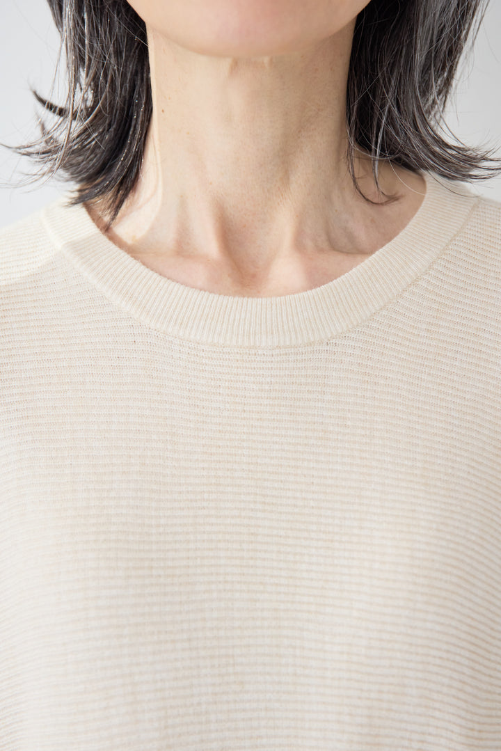 レイヤード風・異素材ドッキングラインワンピース