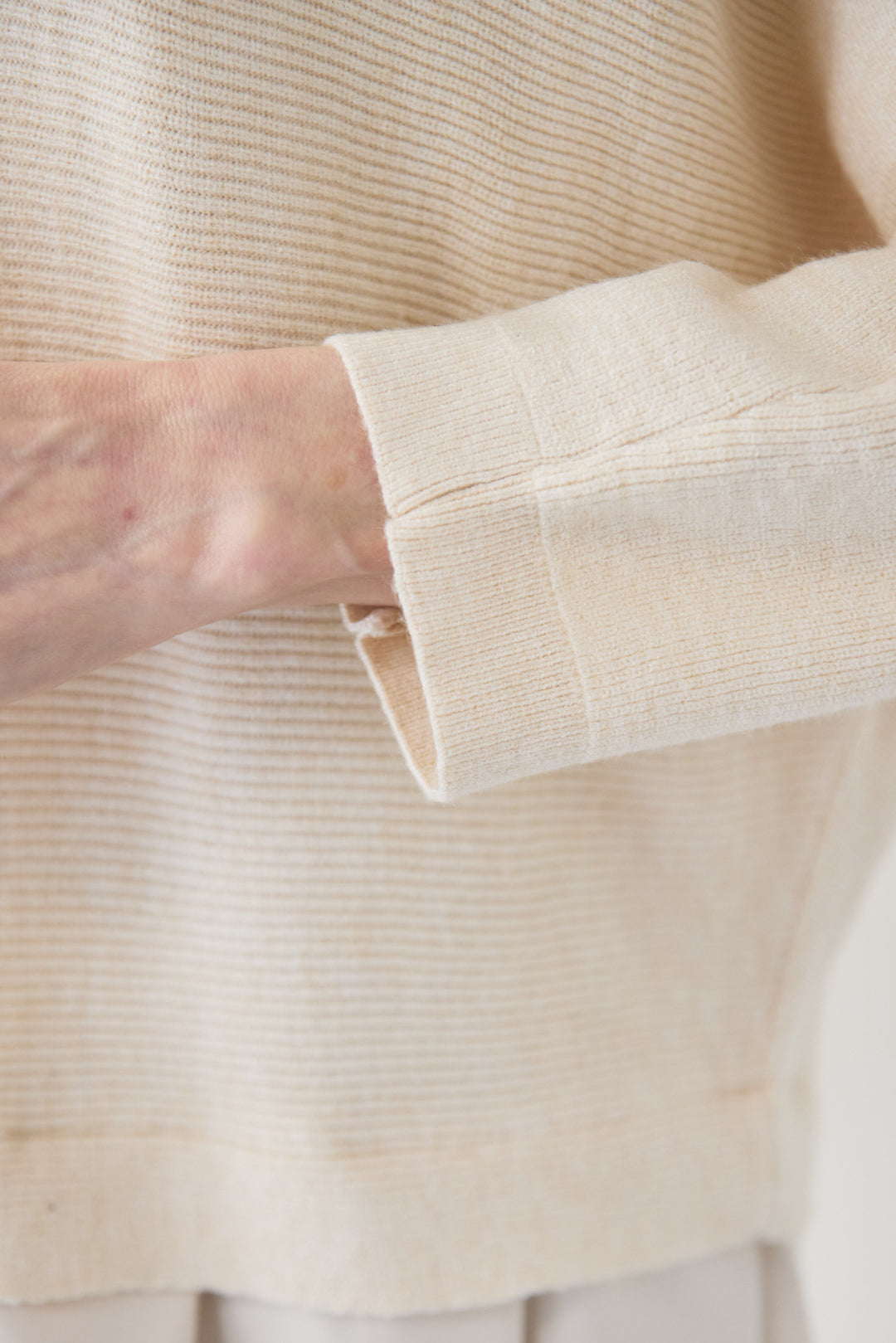 レイヤード風・異素材ドッキングラインワンピース