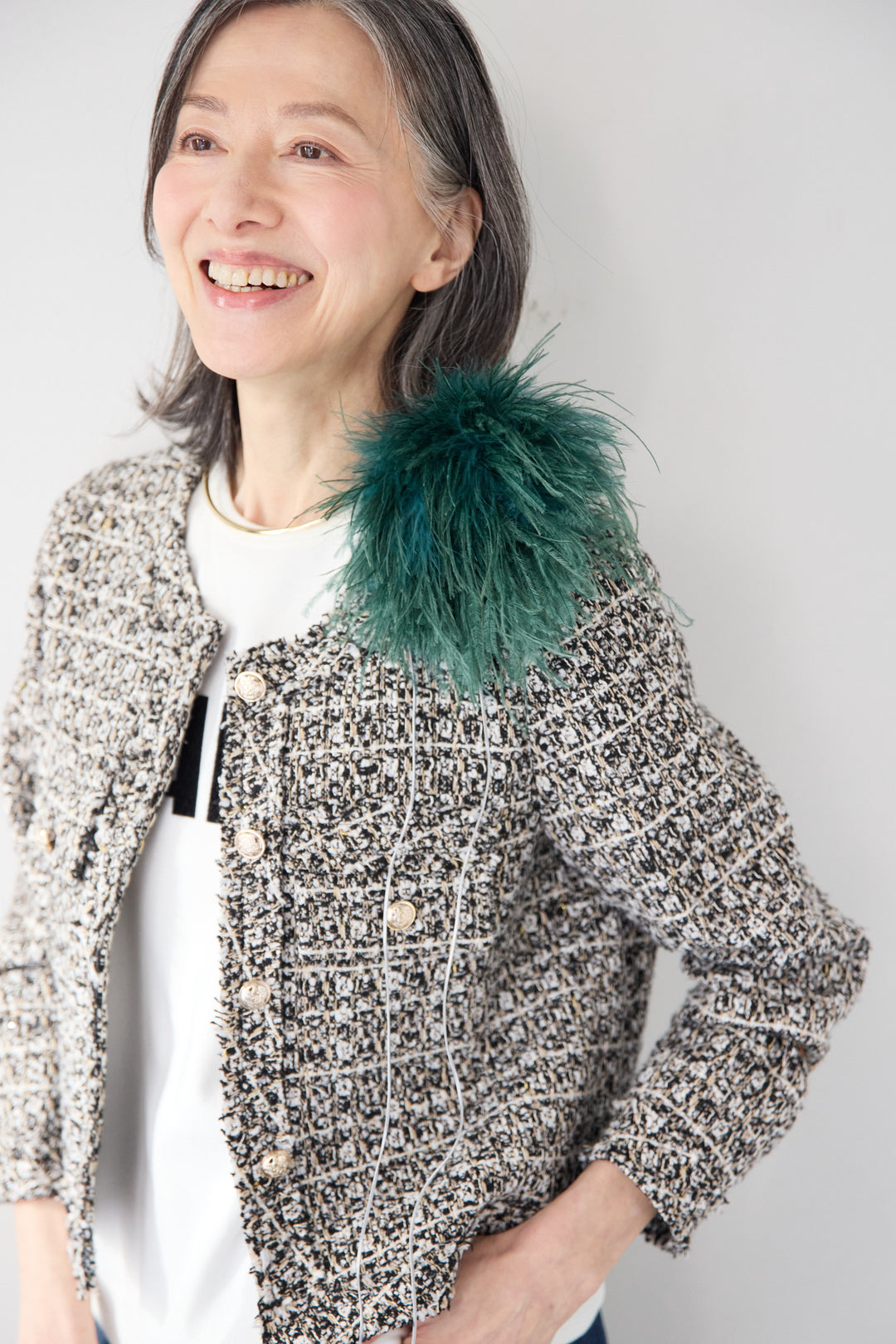 ボリュームマラボーファー コサージュ