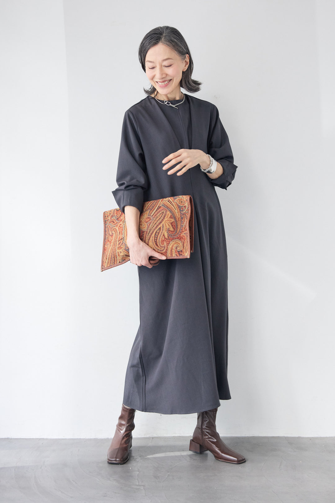 シルバーカーブ チェーンネックレス