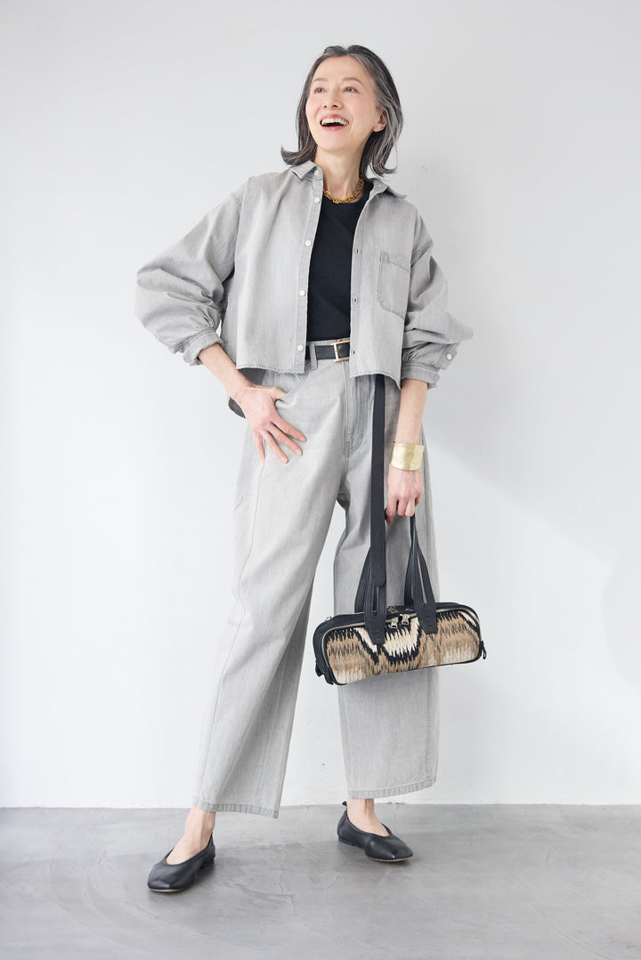 コットンデニム ボリュームスリーブ ブラウス（セットアップ対応）